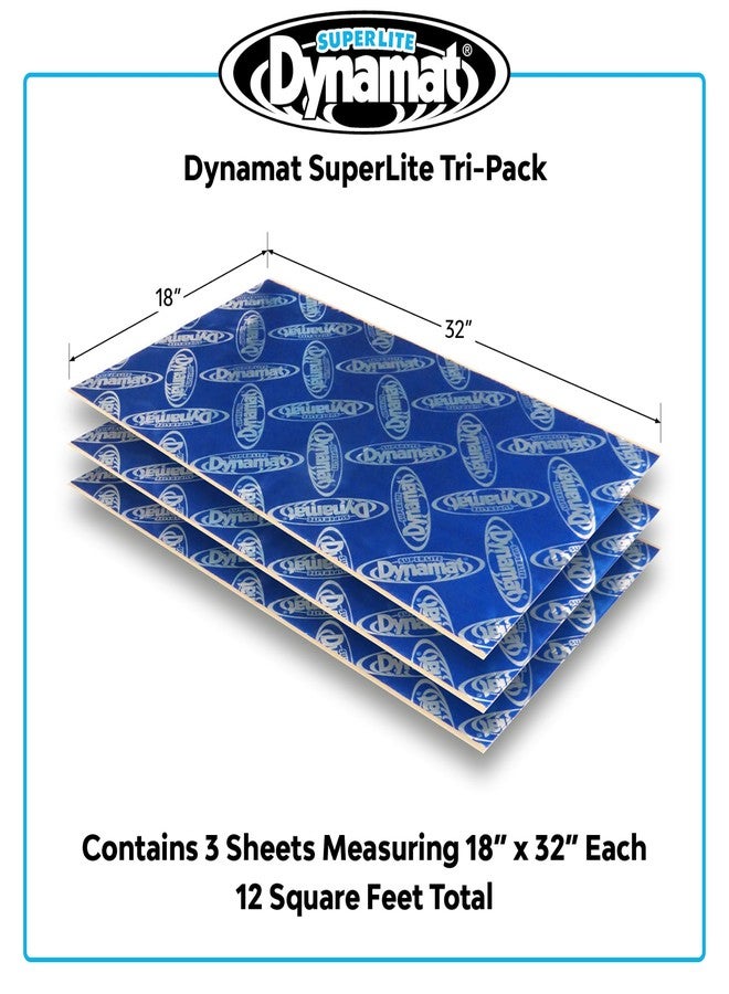 Dynamat 10612 18" x 32" Self-Adhesive Sound Deadener with Superlite Tri-Pack, (Set of 3),Blue – Made in USA - Image 5